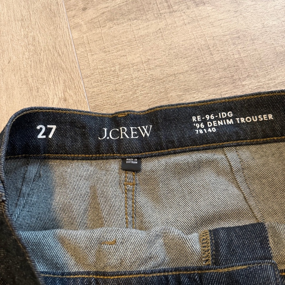 J.Crew Sailor Denim Trousers in Rinse Wash sz 27 - Picture 9 of 10